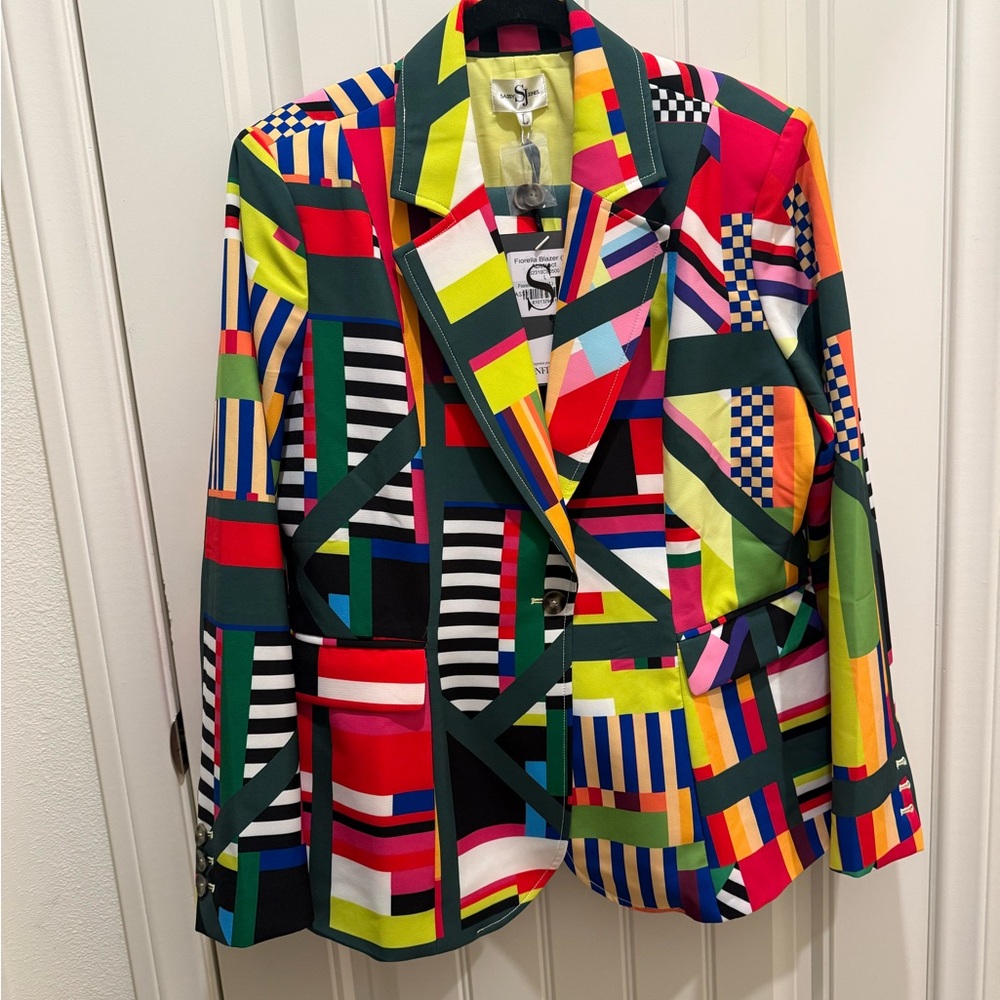 NWT Sassy Jones Fiorella Blazer Abstract + Pants set